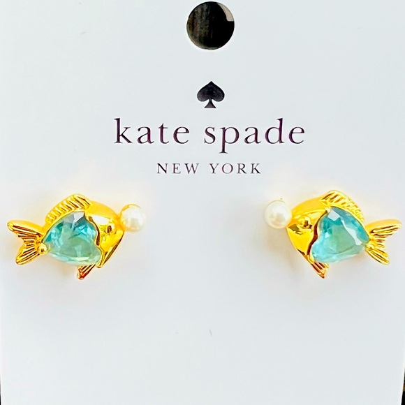 New Kate Spade What A Catch Fish Studs - Picture 5 of 10